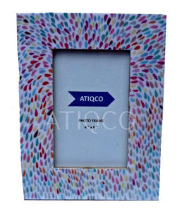 Handmade Elegant Blue White MDF Picture <b>Frame</b> Classical Wooden Design Digital Print Lacquer Finish Naturals Wood <b>Photo</b> <b>Frame</b> - Product Image 3