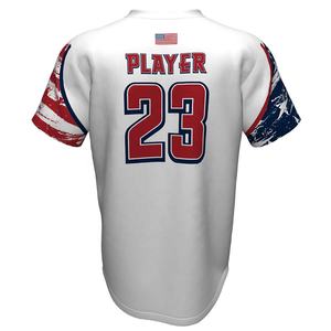 USA NICE DESIGN BASEBALL JERSEY UNIFORME SOFTBALL Évacuation de l'humidité Flatlock Couture à manches courtes Sportswear Propre Logo Design - Product Image 3