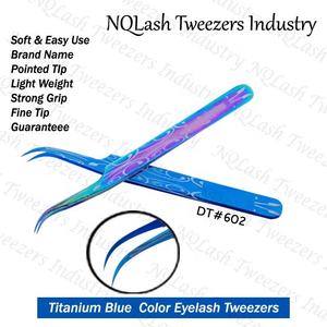 Nouvelle pince à cils en acier inoxydable de couleur différente de conception pince à épiler d'extension de cils de couleur arc-en-ciel Logo personnalisé - Product Image 2