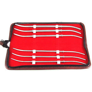 Juego de 6 dilatadores uterinos <span class=keywords><strong>Hank</strong></span> con bolsa Instrumentos de Ginecología de alta calidad de acero inoxidable MAHERSI - Product Image 1