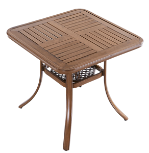 New Product Coffee <strong>Table</strong> Set Patio Furniture Aluminum Slat <strong>Table</strong> Wood Grain Metal Square <strong>Garden</strong> <strong>Bistro</strong> Outdoor for Restaurant - Product Image 1