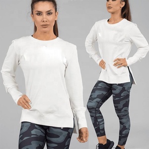 Women tee shirts <b>long</b> <b>sleeves</b> 4 way stretch active wear clothing sportswear - Product Image 2