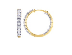 ทอง14K 0.30TCW ธรรมชาติลวงตาชุดต่างหูเพชรห่วงต่างหูเพชรหรูหรา - Product Image 2