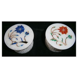 Handicrafts Gateway Marble Inlay Decorative <b>Box</b> - Product Image 1