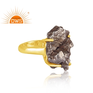 Bague empilable en argent sterling 925 avec météorite brute naturelle pour fabricant de bijoux pour femmes - Product Image 3