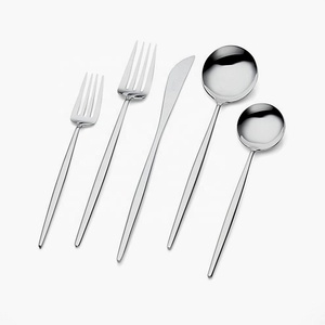 Juego de cubiertos de plata real de acero inoxidable al por mayor Juego de cubiertos de cuchara redonda de acero inoxidable plateado - Product Image 5