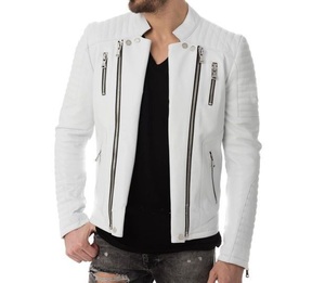 แจ็คเก็ตแฟชั่นลำลองออกแบบใหม่ฤดูหนาว2021แกะหนัง Zip Up ผู้หญิงสีขาว - Product Image 1