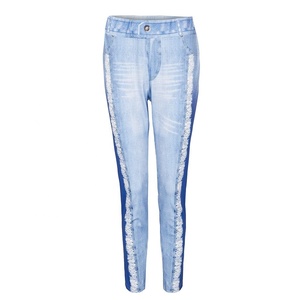 KEVEN IMPEX Jeans de Mezclilla para Mujer, Corte Regular, Tallas Grandes, Largos, Elásticos, Transpirables, Ecológicos, Cintura Media, Pierna Recta - Product Image 1
