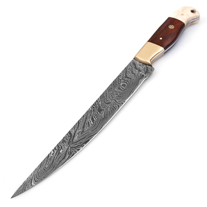 New Custom Hand Forged Damascus Fillet Fishing knife With leather Sheath cover (smk1634) - Product Image 6