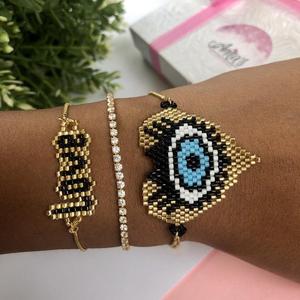 Bracelet artisanal en perles Miyuki, source de bonheur - Product Image 1