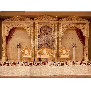 Decoración de escenario para bodas, tema de bollwood, aspecto dorado, para escenario - Product Image 1
