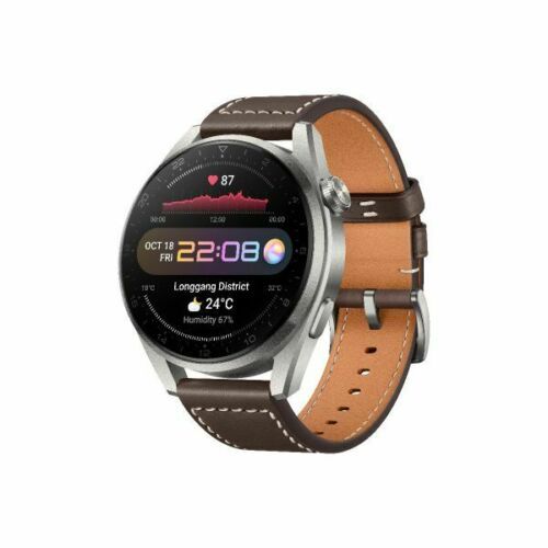 HUAWEI WATCH 3 Pro 48MM Sllver With Brown Leather Strap Smart Watch