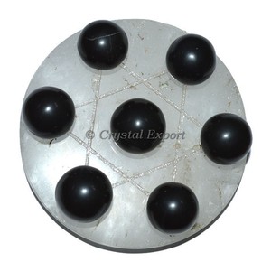 Compre Estrella de David con Bola de Ágata Negra para Chakra en Cristal |   Obtenga una Estrella de David con una Bola de Ágata Negra para Sanación con Cristales - Product Image 1