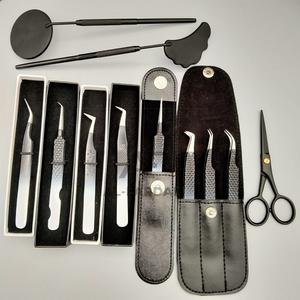 Professionnel bicolore noir blanc russe Volume botte Extension de cils Ombre pince à épiler en acier inoxydable cils pince à épiler miroir - Product Image 2