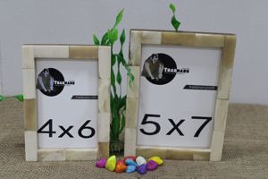 La dernière conception de Sambhal ensemble de cadres photo en incrustation d'os naturel couleur blanche maison hôtel bureau décoration matériaux MDF en métal durables - Product Image 2