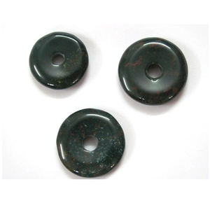 Donuts en pierre de sang en acier inoxydable, pierres semi-précieuses en forme de Donuts - Product Image 1