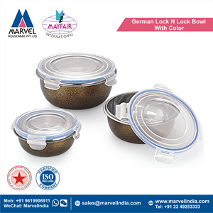 Salade de mélange allemande d'acier inoxydable de qualité supérieure faisant le bol avec le placage de cuivre - Product Image 3