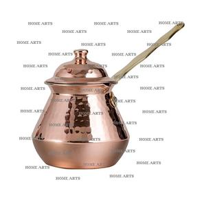 Cafetière arabe en cuivre massif martelé avec couvercle poignée en laiton théière personnalise la taille forme ronde théière - Product Image 1