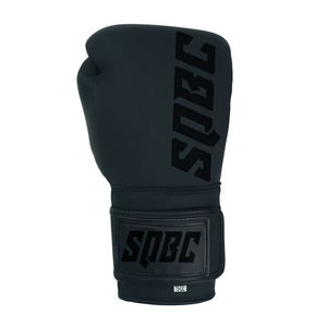 Guantes de boxeo de cuero negro mate, alta calidad, cuero de vaca, muay thai, Para luchadores mma - Product Image 2