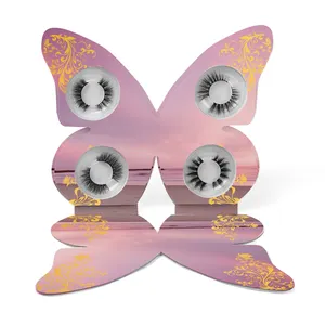 ODM OEM ciglia farfalla libro viola rosa farfalla scatola imballaggio all'ingrosso Lashbox imballaggio con farfalle