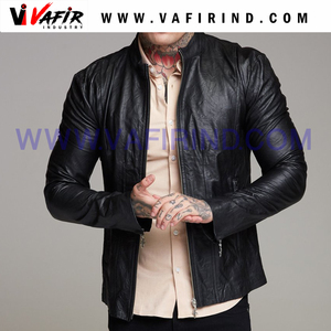 Chaqueta de moda de piel de oveja para hombre transpirable con decoración bordada - Product Image 5