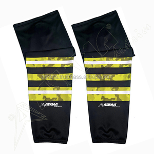 Chaussettes de hockey personnalisées sublimées 100% polyester avec couleur et nom d'équipe personnalisés pour les vêtements de hockey sur glace unisexes pour adultes - Product Image 4