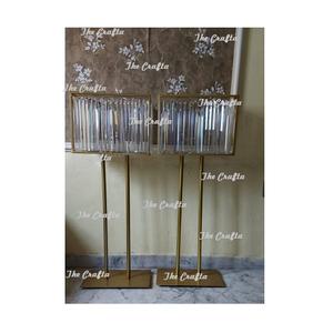 Centro de mesa decorativo de hierro y cristal, centro de mesa de tamaño y forma personalizado para decoración del banquete de boda - Product Image 3