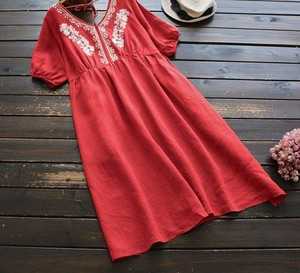 Abiti corti tunica da donna a maniche lunghe allentati Casual da donna a maniche lunghe ricamati messicani etnici - Product Image 2