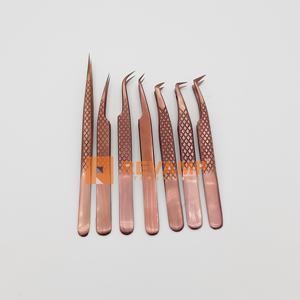 แหนบต่อขนตาแบบปลายสแตนเลสสีโรสโกลด์ที่ทนทานสำหรับขนตาปลอมโลโก้ตามสั่ง - Product Image 6