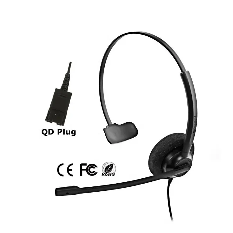 Audionic Computer Headphone Microphones with QD Plug for Office Telephone Wired Stereo Sound Headset