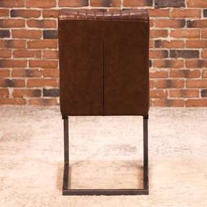Meubles industriels de style vintage Chaise de salle à manger en cuir PU brun, chaise de restaurant - Product Image 4