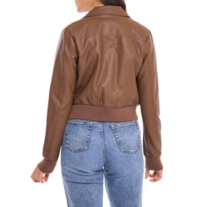 Mujeres chaqueta de cuero con 100% PU de cuero al aire libre chaqueta con mejor Material - Product Image 4