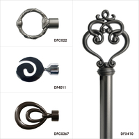 Tringle à rideau télescopique réglable en métal avec embouts décoratifs et support mural pour accessoires de fenêtre, ensemble de tringles simples ou doubles, directement de l'usine