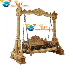Columpio Maharaja Jhula para decoración del hogar real, acabado de madera Natural indio, columpio interior, diseño tradicional, Columpio de madera para el hogar, SaleUSA - Product Image 1