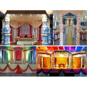 Grande décoration de Mandap du sud de l'Inde, style Maharaja, en fibre, pour mariage traditionnel Tamil, modèle Bahubali, Angleterre - Product Image 1