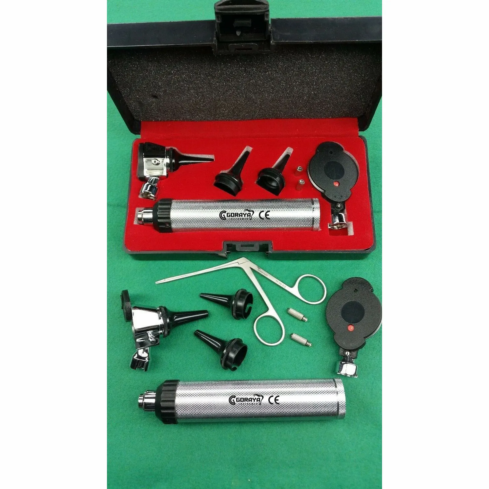 HOT SALE GORAYA GERMAN NEW Professional OPHTHALMOSCOPE OTOSCOPE DIAGNOSTIC SET + 2 BULB + 1 ALLIGATOR CE ISO APPROVED