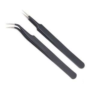 <b>Eyelash</b> Extension Fiber Tip <b>Eyelash</b> Tweezers Manufacturer Stainless Steel Lash <b>Applicator</b> Lash Extension Tweezer Set - Product Image 1