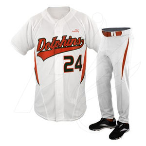 Uniforme de Béisbol Transpirable OEM de Talla Grande con Nombre del Equipo y Logotipos Personalizados Impresos con Transferencia Térmica - Product Image 1