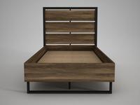 Lit simple en bois de luxe exclusif, couleur noyer, 90*190 cm, design moderne, montage facile, garantie 2 ans, Turkiye Best