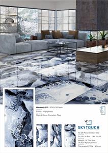 Carreaux de sol en porcelaine polie Inde Blanc grisâtre Grande unité intérieure goutte à goutte Carreaux de sol en porcelaine 600x1200 Carreaux vitrifiés - Product Image 2