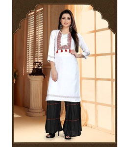 Dernier Festival Porter Coton Soie Brodé Pierre Travail Indien Femmes Porter Pakistanais Maxi Robes Punjabi Costume Matériel Flare Apparelgarment - Product Image 6
