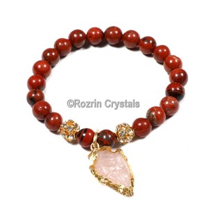 Best Value of Jasper with Arrow Power Healing Gemstone <b>Bracelet</b> : <b>Red</b> Jasper with Arrow Power Healing Gemstone <b>Bracelet</b> For Sale - Product Image 1