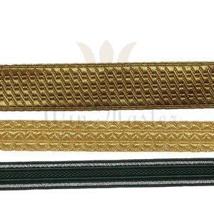 Mylar-trenza de alambre de oro y plata, uniforme de calidad prémium, Trimmings de alambre de oro, trenzas de corte galón, artesanía textil, venta al por mayor - Product Image 1