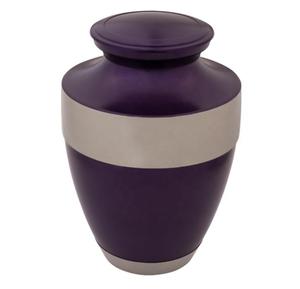 Urne funéraire en métal bleu avec finition en étain, pour cendres humaines, style américain/européen - Product Image 1