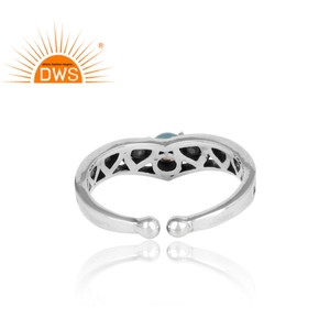 Vintage Style Natural Ethiopian <b>Opal</b> Gemstone Girl's Wedding <b>Ring</b> 925 Sterling <b>Silver</b> Oxidized Stackable - Product Image 4