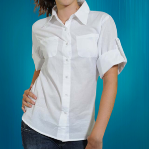 Self Design Pure Cotton <b>Top</b> Shirt DressWomen <b>White</b> Shirt-Style <b>Top</b> - Product Image 5
