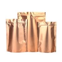 Sac d'emballage à fermeture éclair, en papier d'aluminium, noir, mat, à haute barrière, pour aliments secs, emballage en or