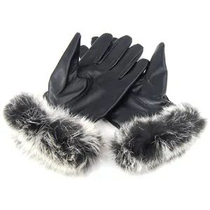 Guantes de cuero de cordero auténtico a la moda para hombre, guantes de conducción suaves para invierno, para fiestas informales al aire libre y viajes, estilo liso - Product Image 1