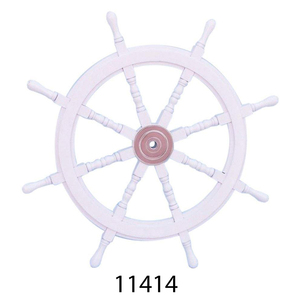 Reloj de madera de alta calidad con rueda de barco blanco para la universidad, el hogar, la Oficina, la sala de estar, Villa, reloj de decoración con esmalte marrón - Product Image 4