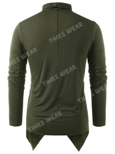 T-shirt / haut pour homme de haute qualité, décontracté, uni, col ras du cou, asymétrique, slim - Product Image 3